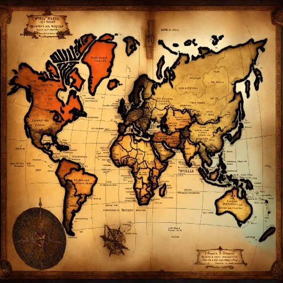 World, Map, Font, Art, Atlas, Visual Arts