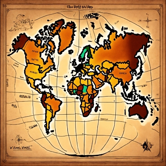 World, Map, Font, Rectangle, Art, Pattern