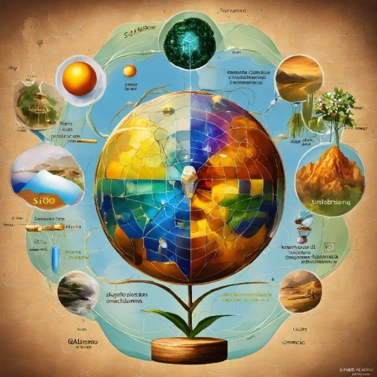 World, Natural Environment, Organism, Art, Font, Globe