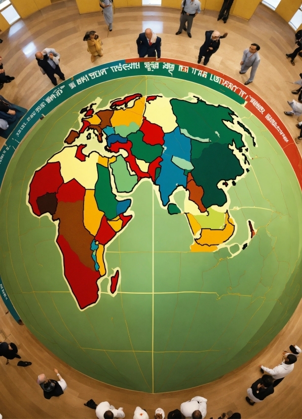 World, White, Green, Yellow, Red, Map