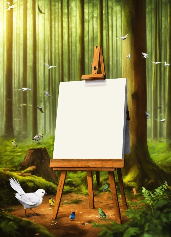 Add Photo Online, Easel, Plant, Bird, Green, Light