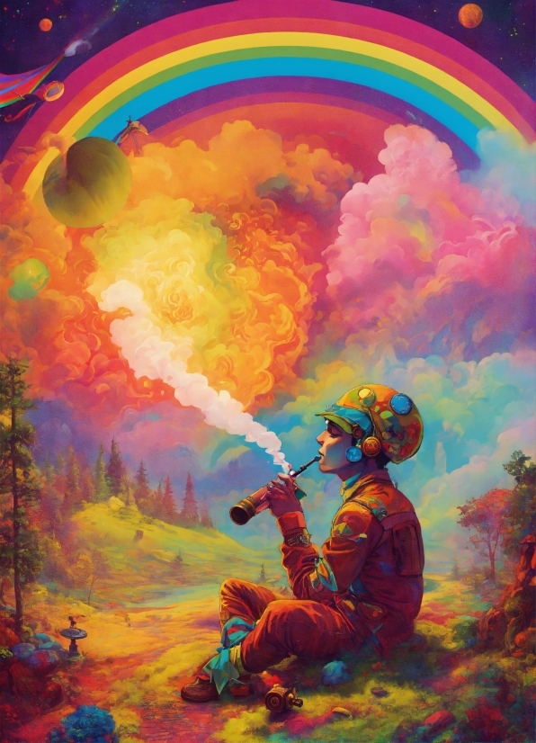Adobe Illustrator Premium Mod Apk, Light, Paint, Orange, Rainbow, Art