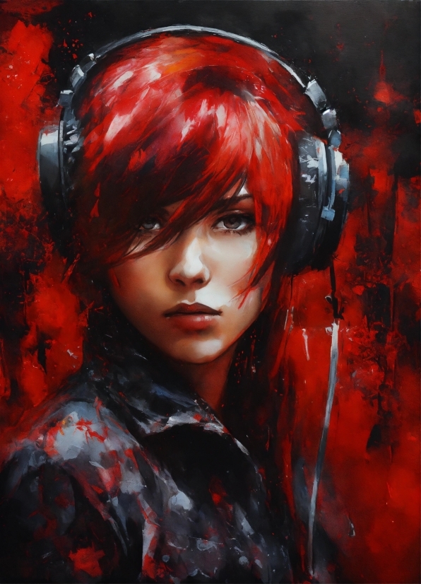 Aesthetic Prints For Bedroom, Flash Photography, Eyelash, Red, Red Hair, Art