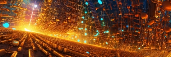 Amber, Electricity, City, Engineering, Space, Metal