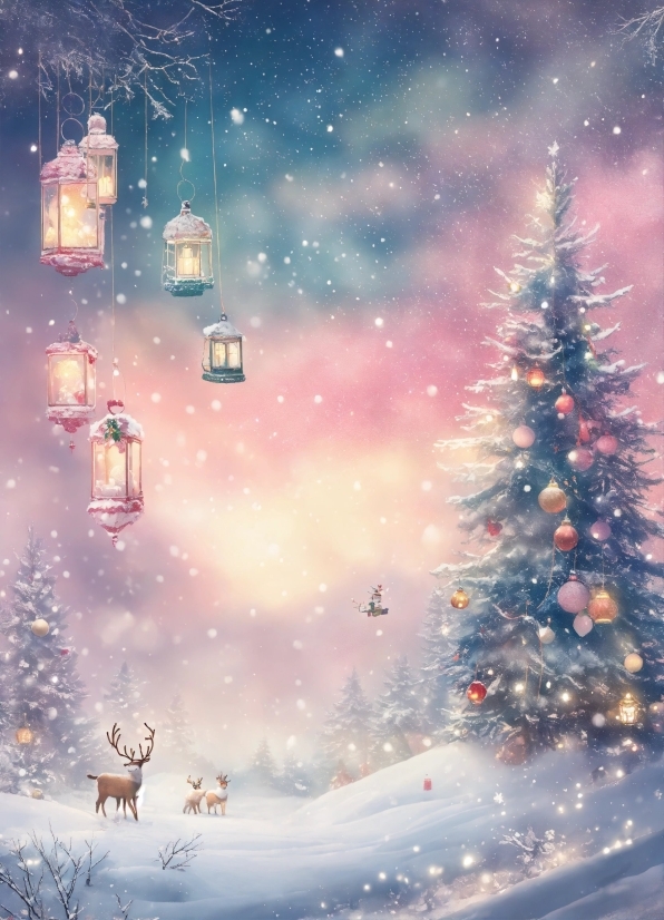 Atmosphere, Christmas Tree, World, Light, Snow, Nature