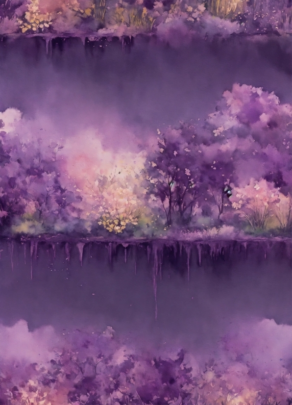 Atmosphere, Daytime, Cloud, Purple, Branch, Paint