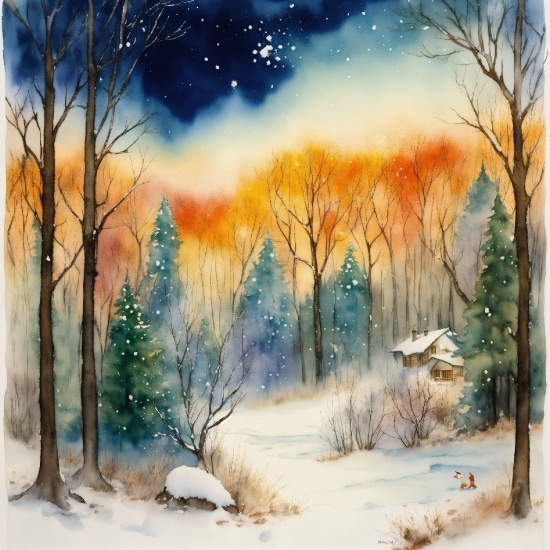 Atmosphere, Light, Natural Landscape, Paint, Nature, Snow