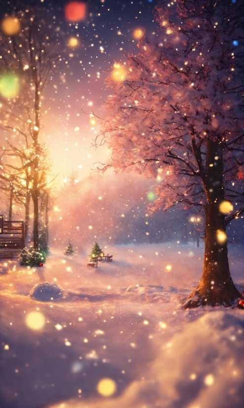 Atmosphere, Snow, Nature, Fireworks, Tree, Plant