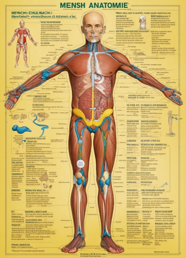 Bauhaus 1919 Poster, Joint, Muscle, Leg, Organ, Human Body