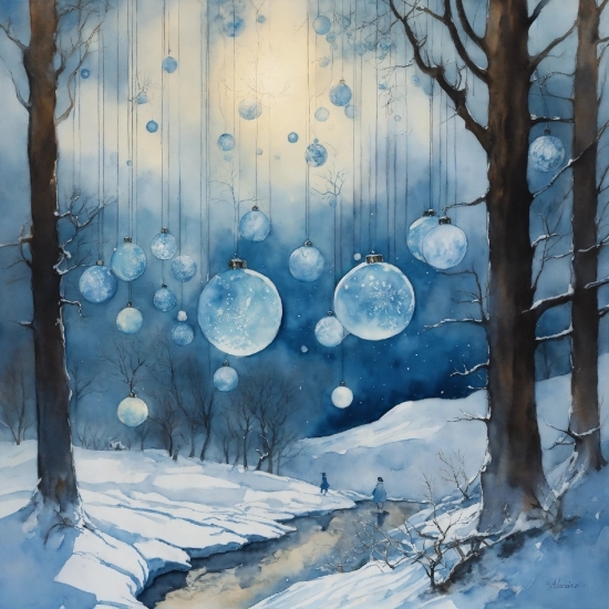 Birthday Photo, Atmosphere, Snow, Nature, Plant, Paint