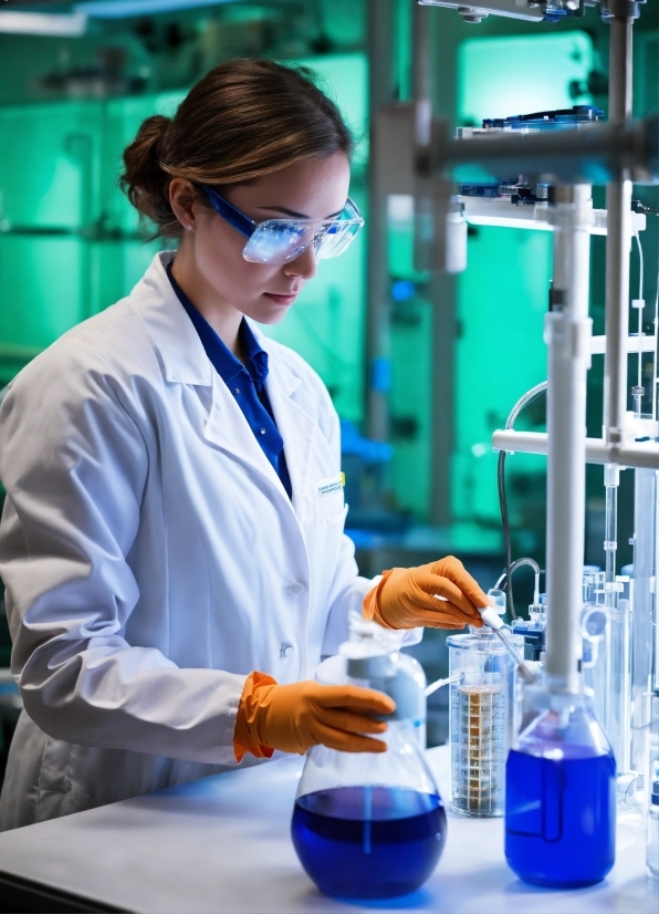 Blue, Laboratory, Scientist, Safety Glove, Research, Fluid