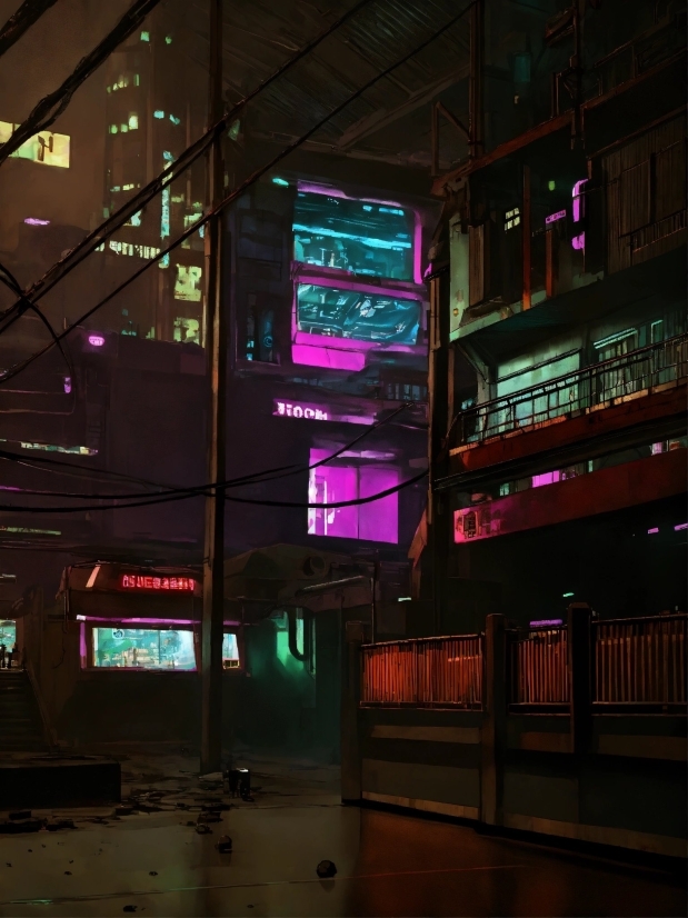Building, Purple, Electricity, Magenta, Electronic Signage, City