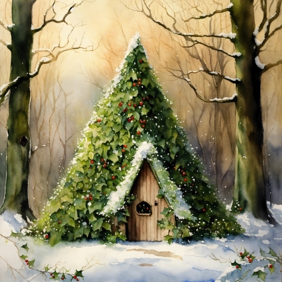 Christmas Tree, Plant, Building, Christmas Ornament, Snow, Twig
