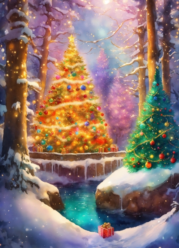 Christmas Tree, Plant, Christmas Ornament, Light, World, Snow