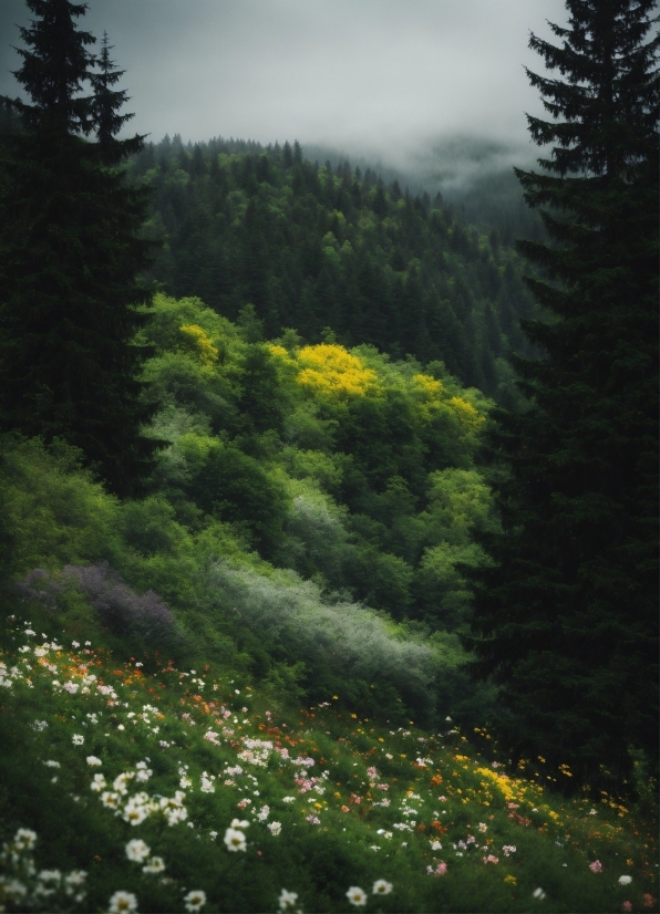 Cloud, Plant, Flower, Sky, Mountain, Natural Landscape