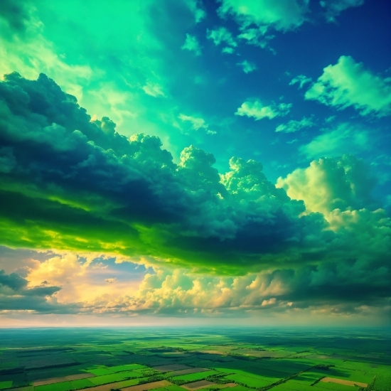 Cloud, Sky, Atmosphere, Ecoregion, Afterglow, Green