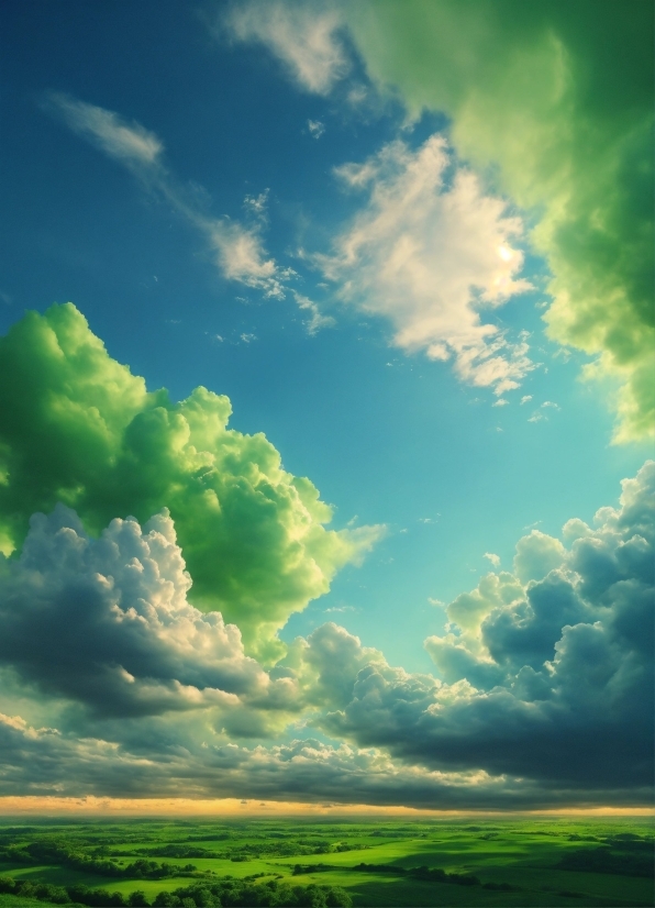 Cloud, Sky, Atmosphere, Green, Plant, Azure