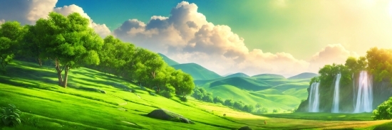 Cloud, Sky, Mountain, Ecoregion, Green, Natural Landscape