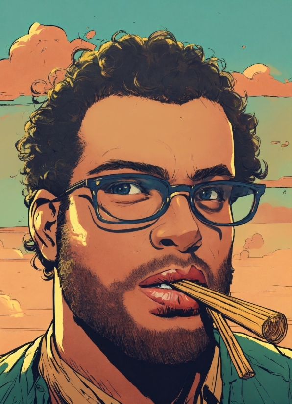 Coastal Prints Unframed, Forehead, Nose, Hair, Glasses, Chin
