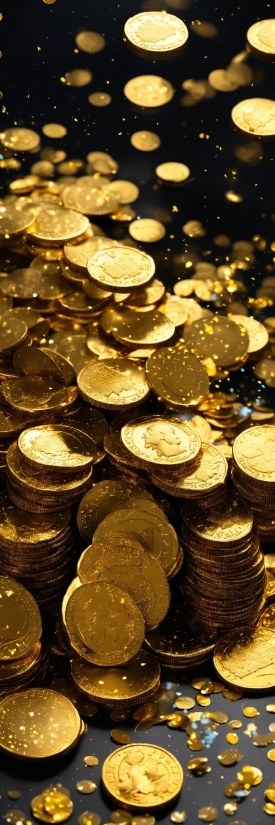 Coin, Treasure, Money Handling, Currency, Yellow, Money
