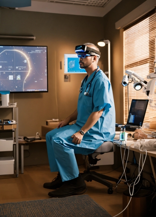 Computer, Azure, Personal Computer, Standing, Medical Equipment, Health Care