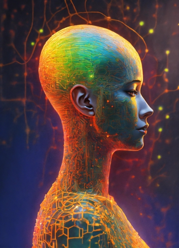 Crello, Head, Human Body, Neck, Art, Electric Blue