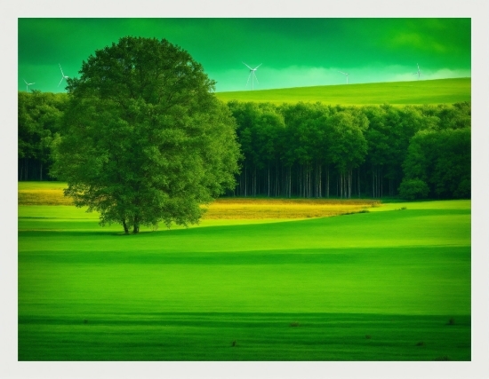 Ecoregion, Green, Natural Landscape, Rectangle, Leaf, Sky