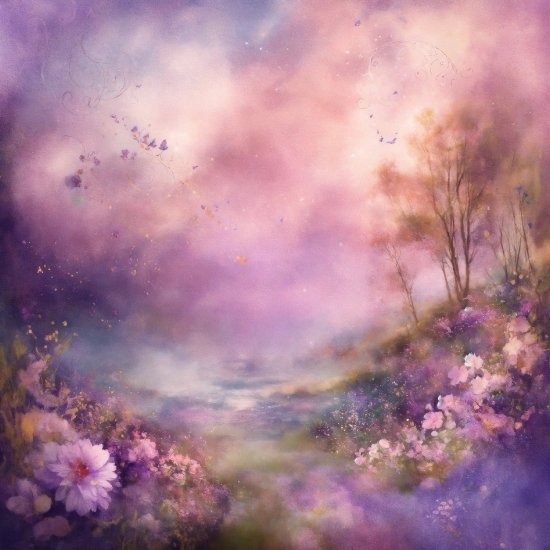 Flower, Cloud, Atmosphere, Plant, Sky, Purple
