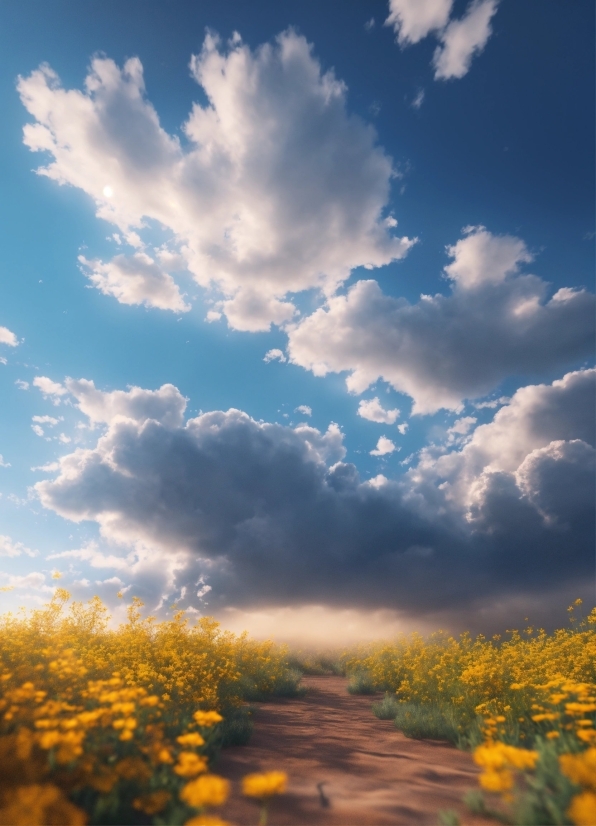 Flower, Cloud, Sky, Plant, People In Nature, Natural Landscape