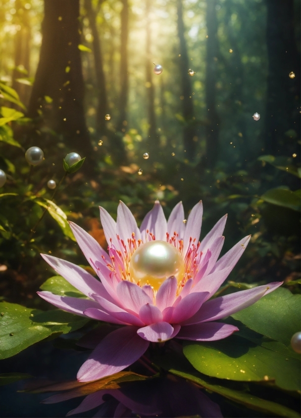 Flower, Plant, Water, Lotus, Light, Leaf