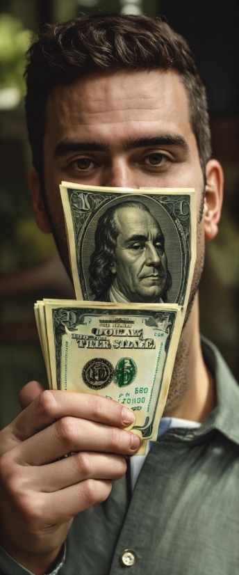 Forehead, Photograph, Green, Dollar, Banknote, Human