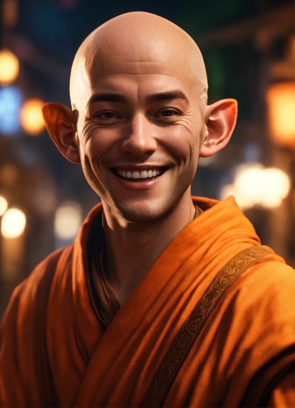 Forehead, Smile, Orange, Temple, Happy, Lama