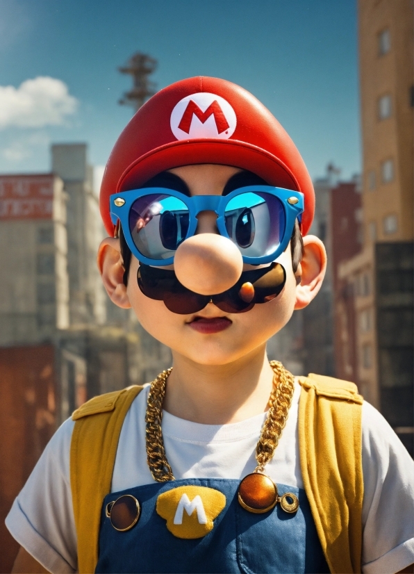 Glasses, Face, Vision Care, Mario, Cloud, Sky
