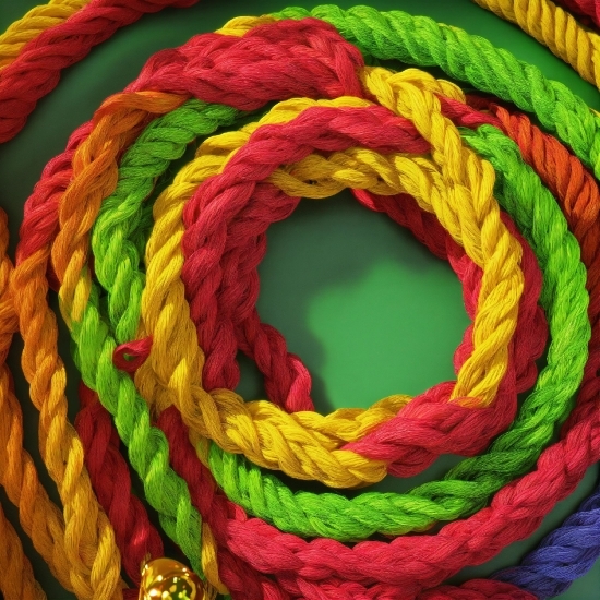 Green, Light, Red, Natural Material, Symmetry, Rope
