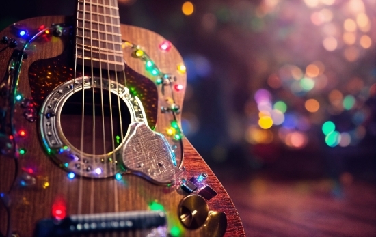 Guitar, Musical Instrument, Green, Purple, Guitar Accessory, Lighting