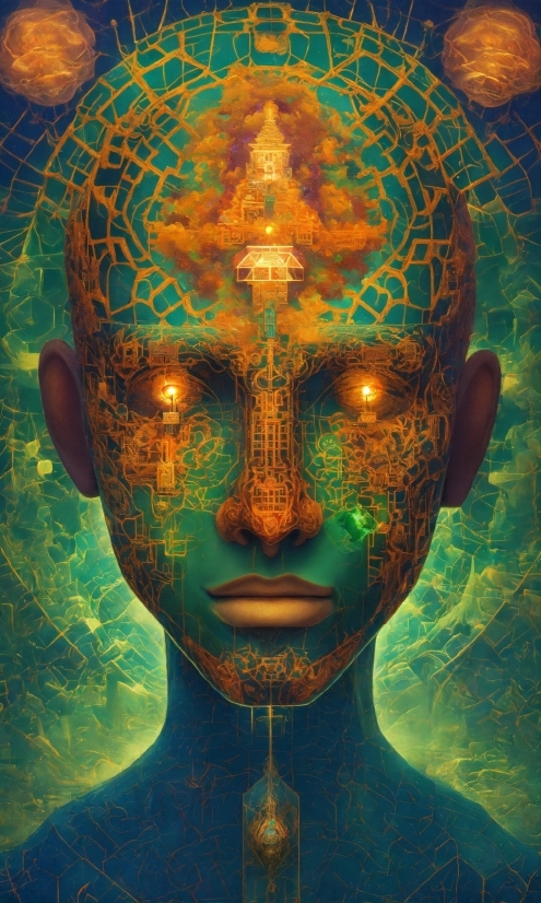Head, Eye, Human, Organism, Art, Symmetry