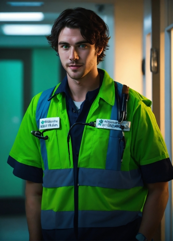 High-visibility Clothing, Workwear, Sleeve, Collar, Electric Blue, Personal Protective Equipment
