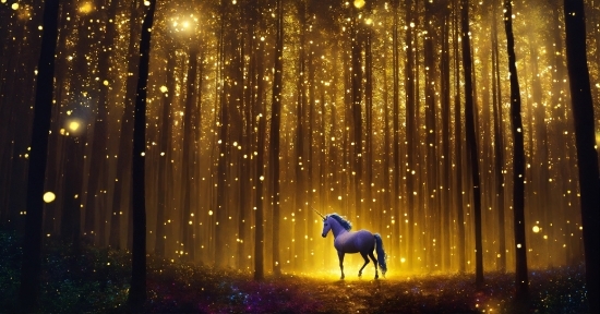 Horse, Atmosphere, Plant, Light, Tree, Nature