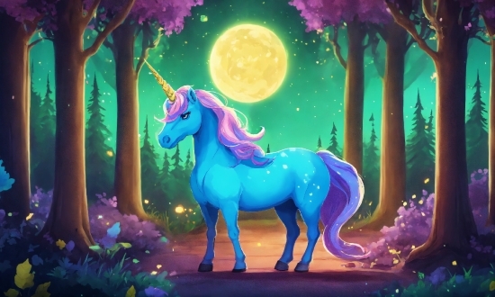 Horse, Light, Nature, Lighting, Cartoon, Mythical Creature