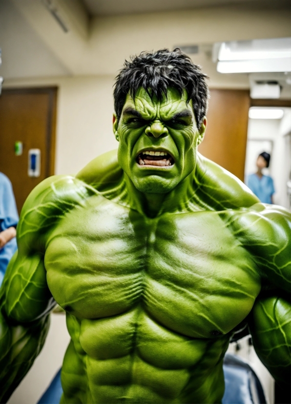Hulk, Mouth, Green, Jaw, Sleeve, Fictional Character