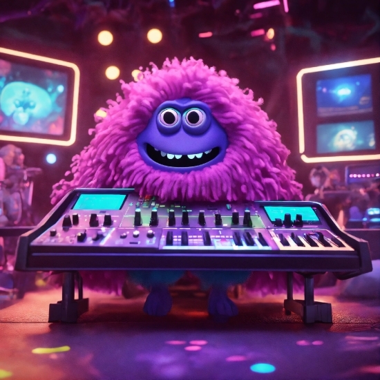 Keyboard, Musical Keyboard, Purple, Light, Piano, Lighting
