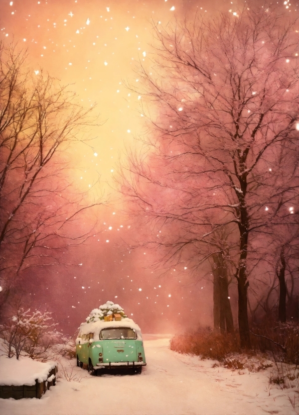 Land Vehicle, Car, Vehicle, Snow, Sky, Photograph