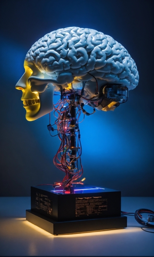Light, Blue, Brain, Brain, Art, Human Anatomy
