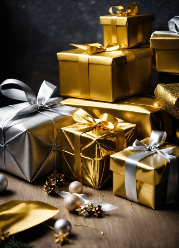 Light, Gold, Yellow, Material Property, Space, Gift Wrapping