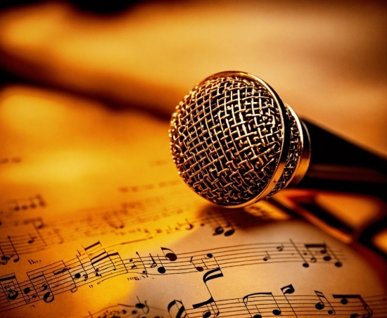 Microphone, Amber, Music, Font, Audio Equipment, Material Property