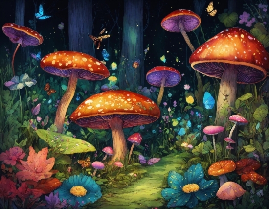 Mushroom, Botany, Natural Landscape, Nature, Natural Environment, Purple