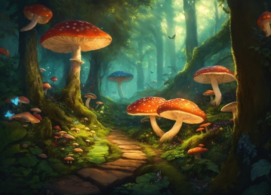 Mushroom, Botany, Natural Landscape, Organism, Terrestrial Plant, People In Nature