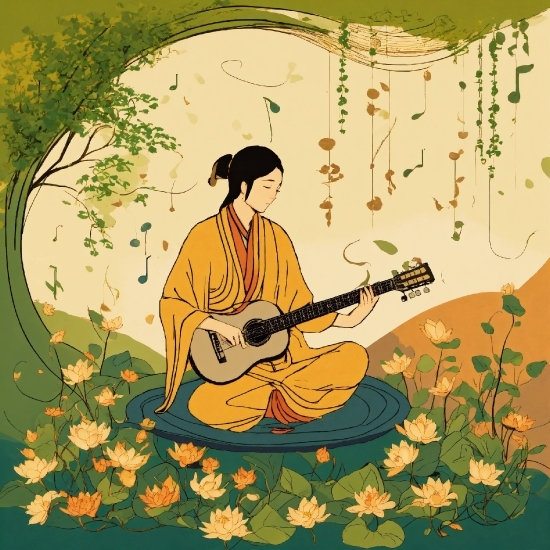 Musical Instrument, Plant, Guitar, People In Nature, Botany, String Instrument