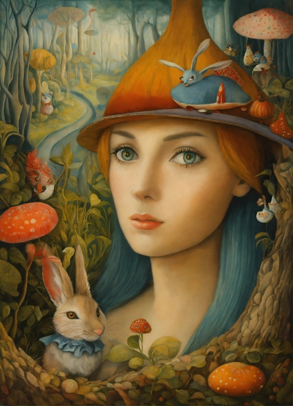 Nature, Eyelash, Organism, Art, Painting, Rabbit