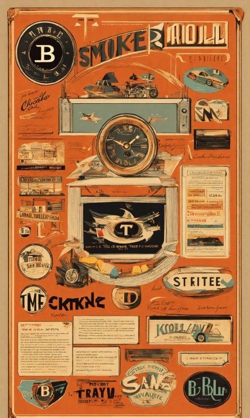 Orange, Font, Poster, Clock, Motor Vehicle, Wheel
